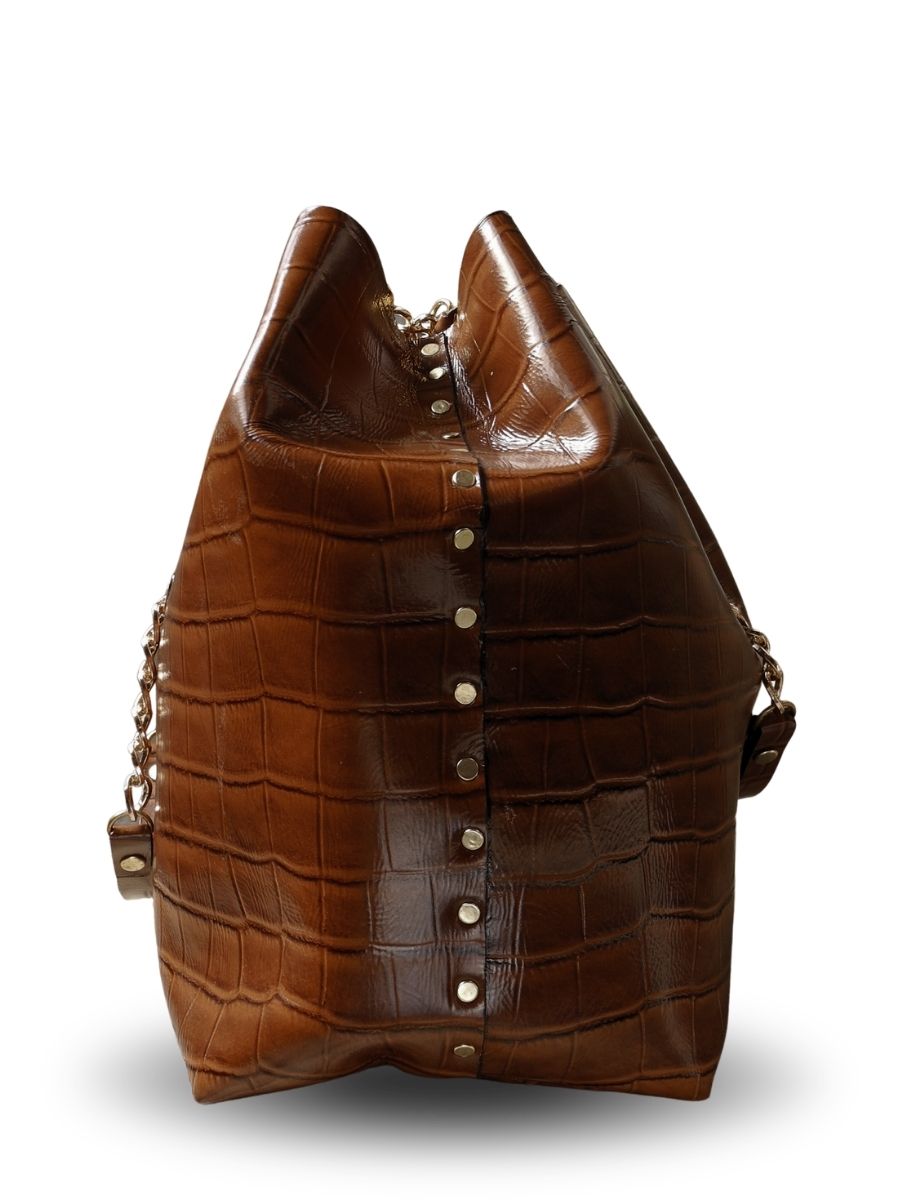 Cartera Amapola Croco Tabaco - Imagen 2